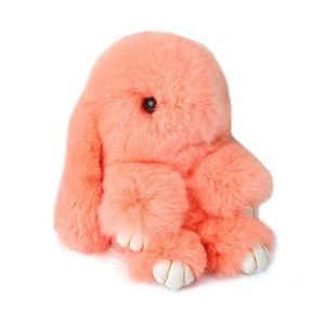 Orange Peach Bunny Key Chain Purse Fob Mirror Hang